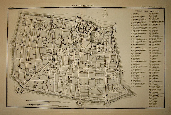 Lalande (de) Joseph Jerome Plan de Brescia 1790 Parigi